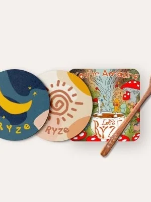 Coasters + Mushroom Magnet + Acacia Spoon