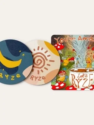 Coasters + Mushroom Magnet